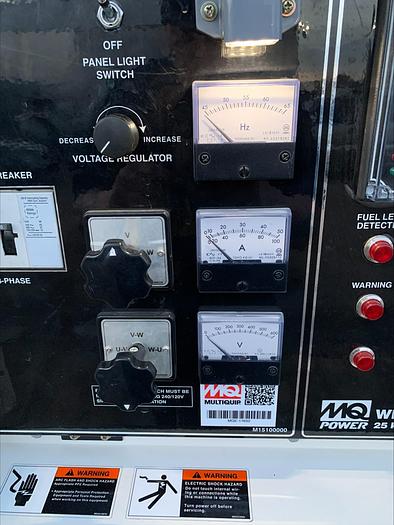 Used 2019 MQ MultiQuip WhisperWatt 25 KVA Towable Generator DCA-25SSIU4F 1269 HRS