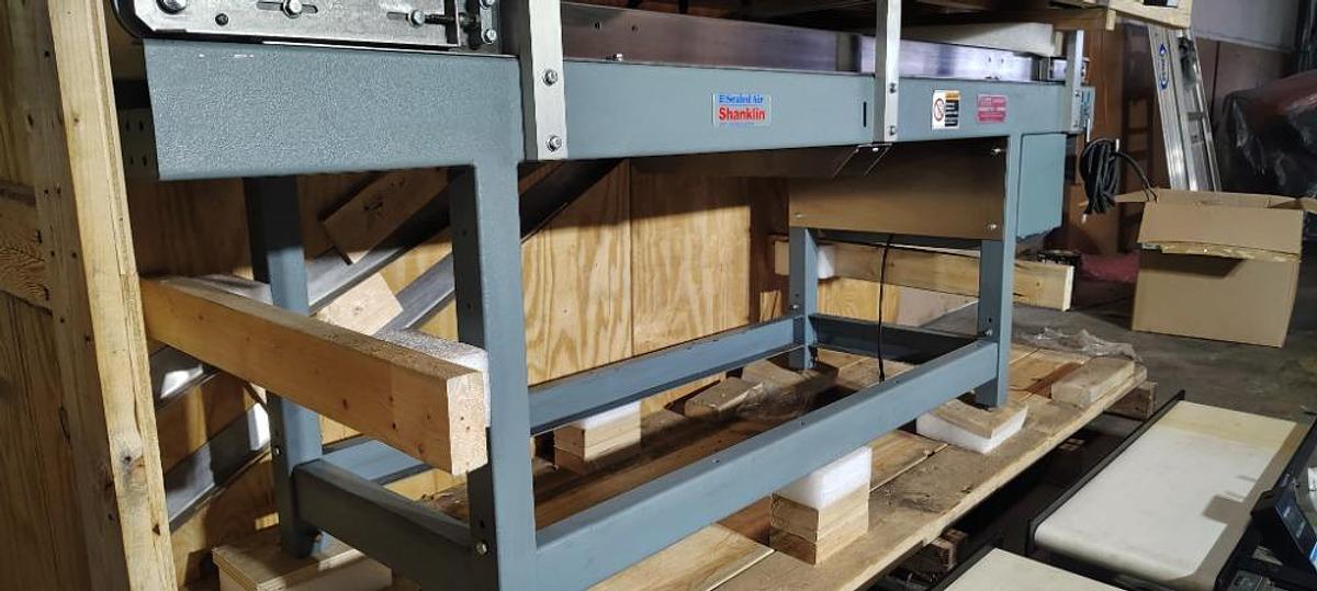 Used Sealed Air Shanklin Selvage Winder 01/10 W 80" Conveyor W 4 Ink Coders & Mini Mover Conveyors