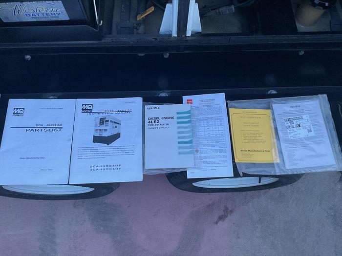 Used MQ MultiQuip WhisperWatt 45 KVA 36 Kw towable generator DCA-45SSIU4F 5280 HRS