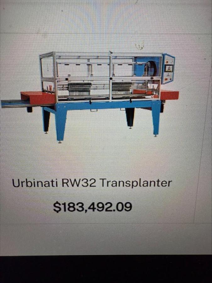Used Urbinati RW32 Transplanter 4 Seedlings Robotic Programmable Transplanting 40K per Hr