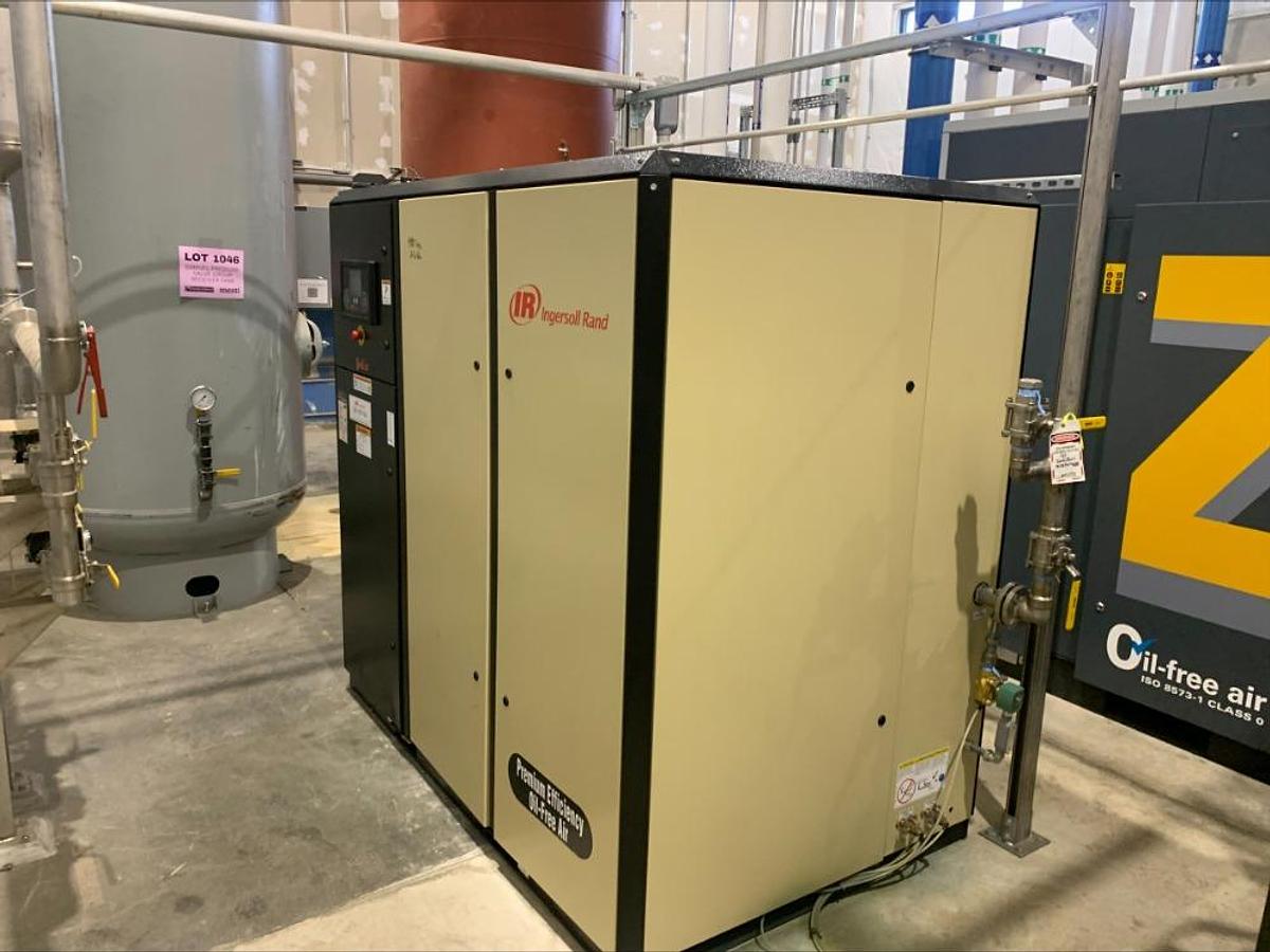 Used 2022 Ingersol Rand IR IRN100H OF Oil Free Oil Less 100 Hp Rotary Screw Air Compressor
