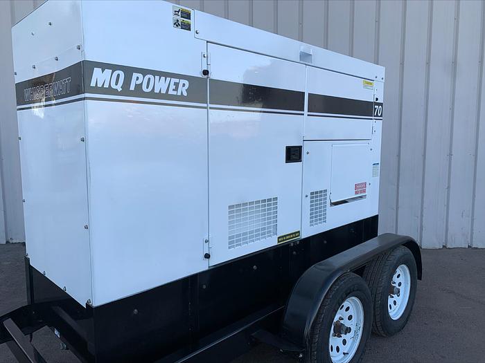 Used MQ MultiQuip WhisperWatt 70 KVA 56 Kw towable generator DCA-70SSIU4F 2576 HRS