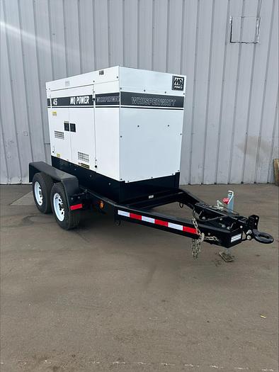 Used MQ MultiQuip WhisperWatt 45 KVA 36 Kw towable generator DCA-45SSIU4F 4422 HRS