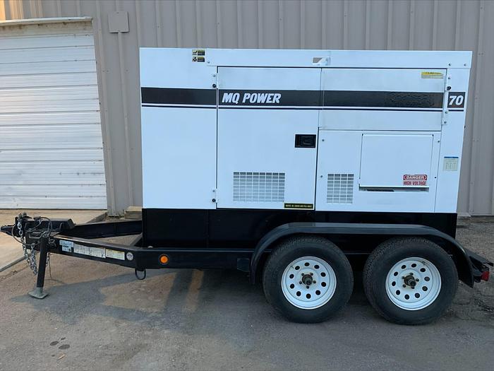 Used MQ MultiQuip WhisperWatt 70 KVA 56 Kw towable generator DCA-70SSJU4i 4753 HRS