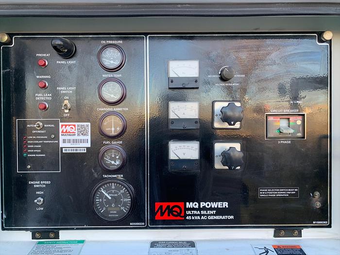 Used MultiQuip WhisperWatt MQ 45 KVA Towable Diesel Generator DCA-4SUS12