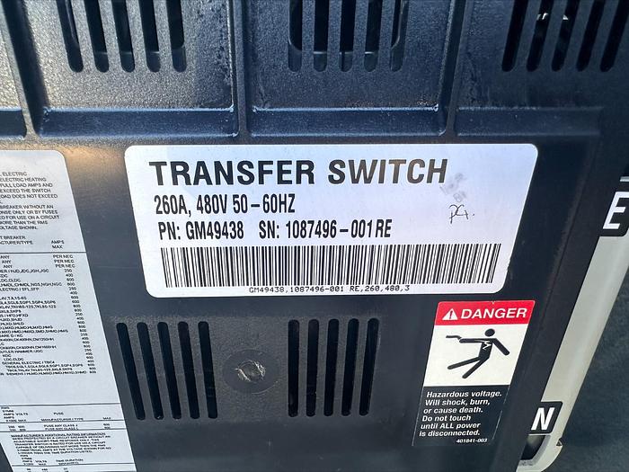 Used Kohler 260 Amp Automatic Transfer Switch ATS for standby generator
