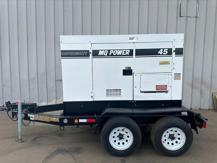 Used MQ MultiQuip WhisperWatt 45 KVA 36 Kw towable generator DCA-45SSIU4F 4422 HRS