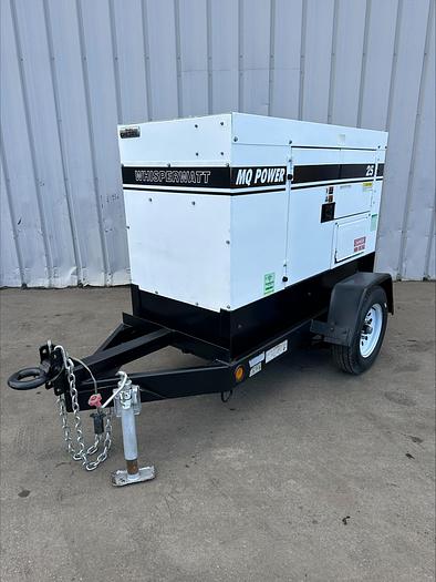 Used MQ MultiQuip WhisperWatt 25 KVA 20 Kw towable generator DCA-25SSIU4F 5222 HRS