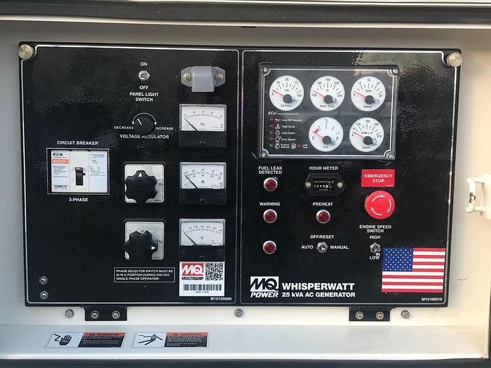 Used 2019 MQ MultiQuip WhisperWatt 25 KVA Towable Generator DCA-25SSIU4F 1269 HRS