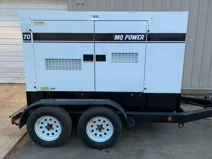 Used MQ MultiQuip WhisperWatt 70 KVA 56 Kw towable generator DCA-70SSJU4i 4753 HRS