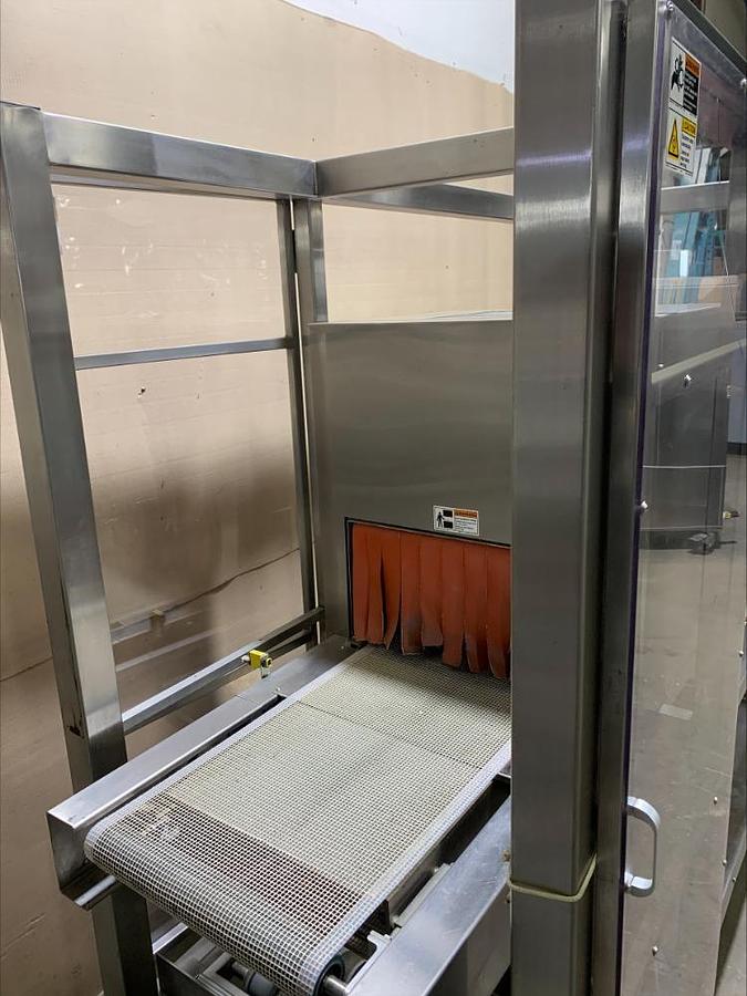 Used Omega TLB Shrink Heat Tunnel Bundler Pharmaceutical Food Grade Stainless Steel