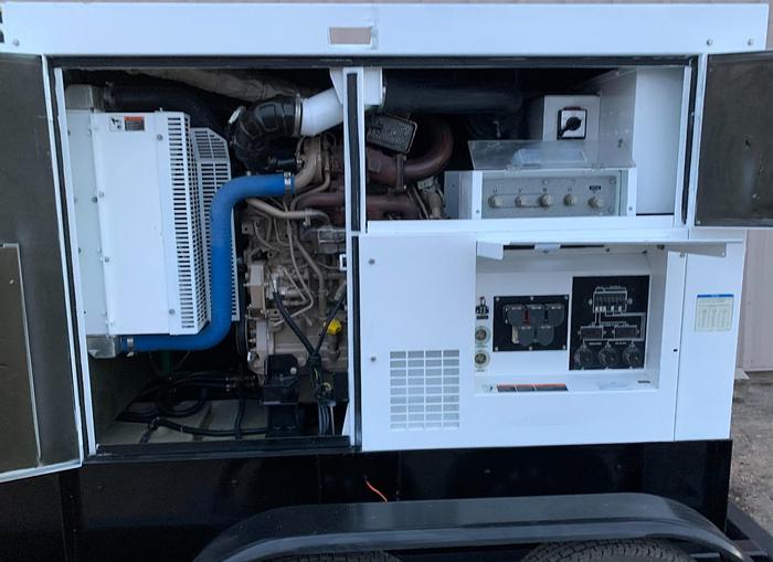 Used MQ MultiQuip WhisperWatt 70 KVA 56 Kw towable generator DCA-70SSJU4i 4753 HRS