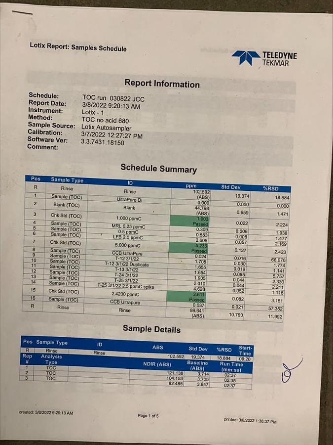 Used Teledyne Tekmar Lotix Total Organic Carbon TOC analyzer AutoSampler w Parts 