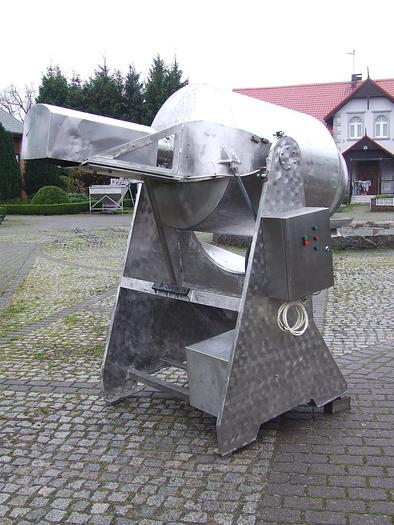 Used Drum mixer with hydraulic adjustment of mixing angle and product discharge