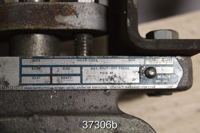 Used Jamesbury 4" Hand Operated Butterfly Valve, 4 815L-11-3600 MT #37306