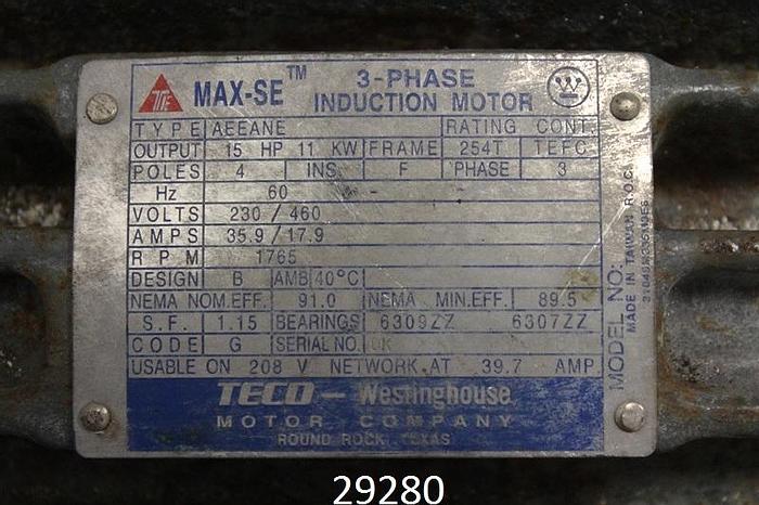 Used Westinghouse 31045W335M3E6 AC Motor #29280