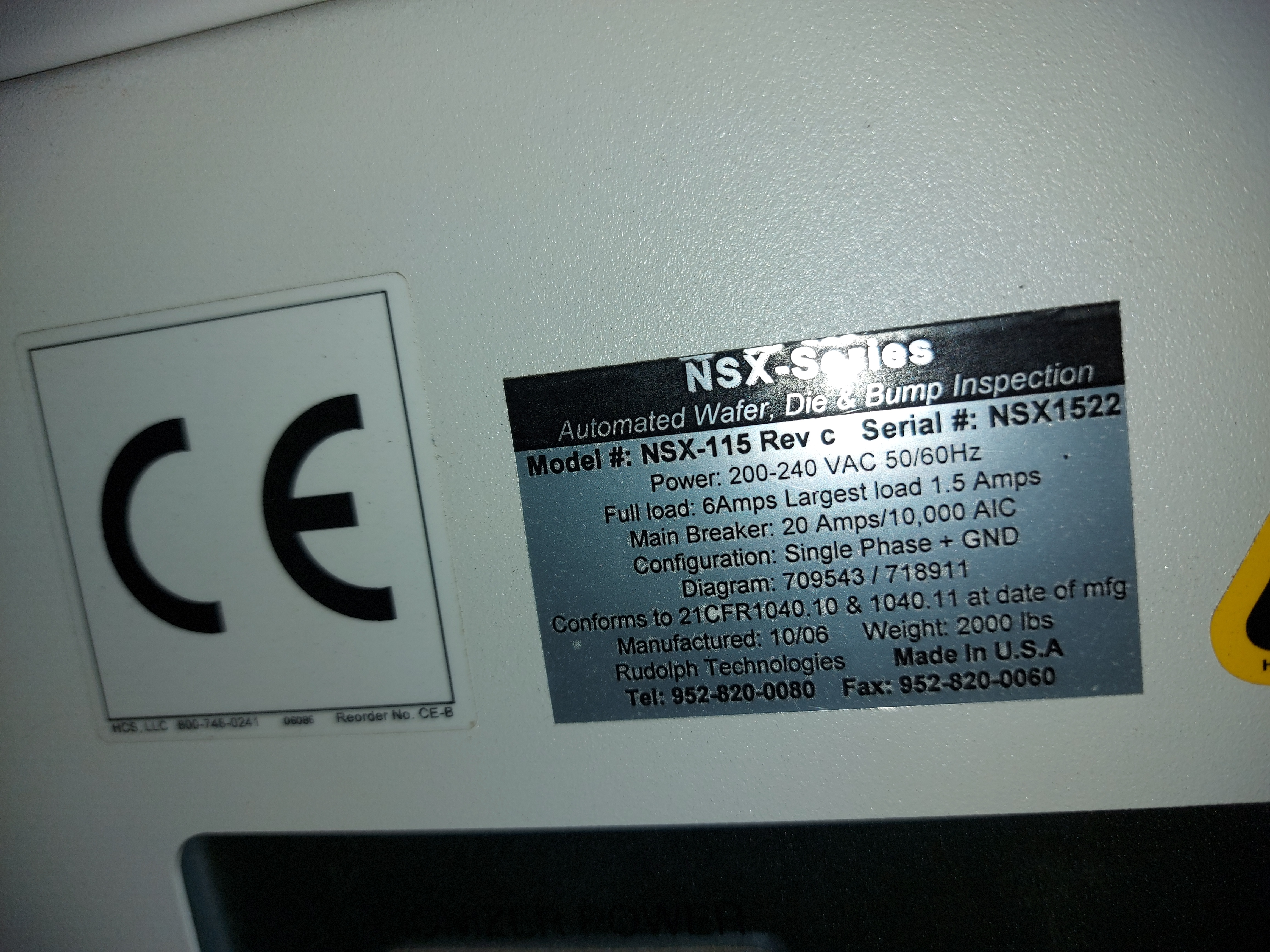 Used Rudolph NXS-105