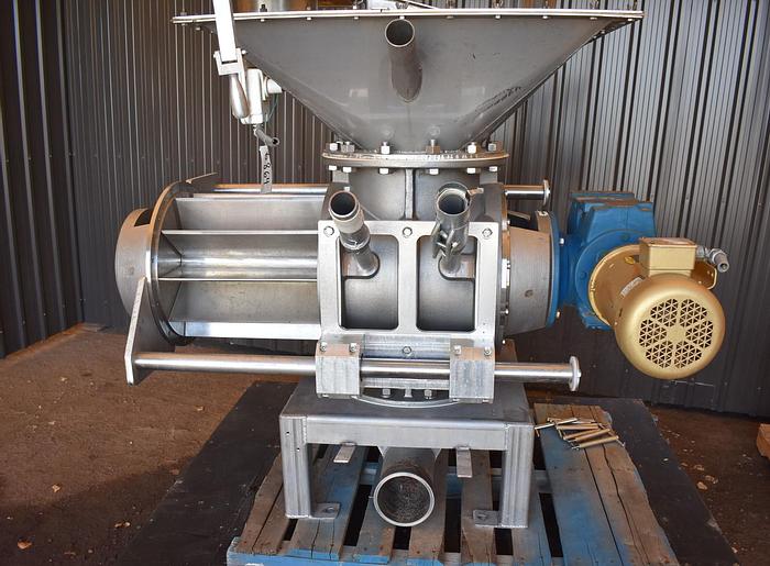 Used USED ROTARY AIR LOCK VALVE, SIZE: 14" X 14", STAINLESS STEEL, CLEAN-IN-PLACE