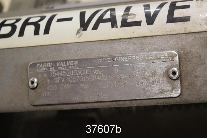 Used Fabri 6" Hand Operated Knife Gate Valve, C6701508400 #37607