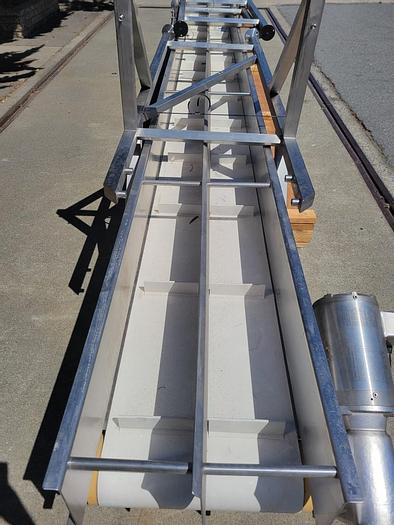 Used Conveyor, Belt, 18" X 18'10", Incline, S/st, Cleats, 1 HP #S743992