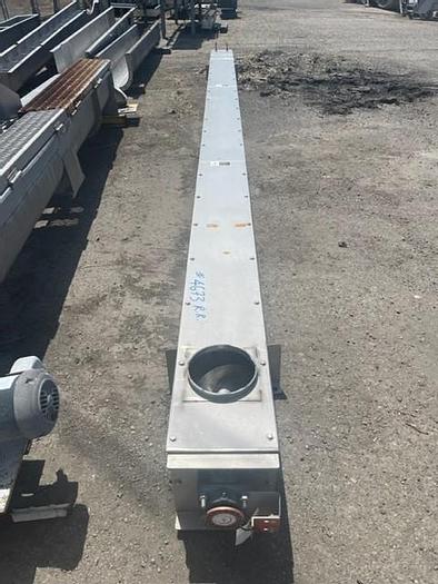 Used 20' Long x 8" Diameter Stainless Steel Auger Screw Conveyor