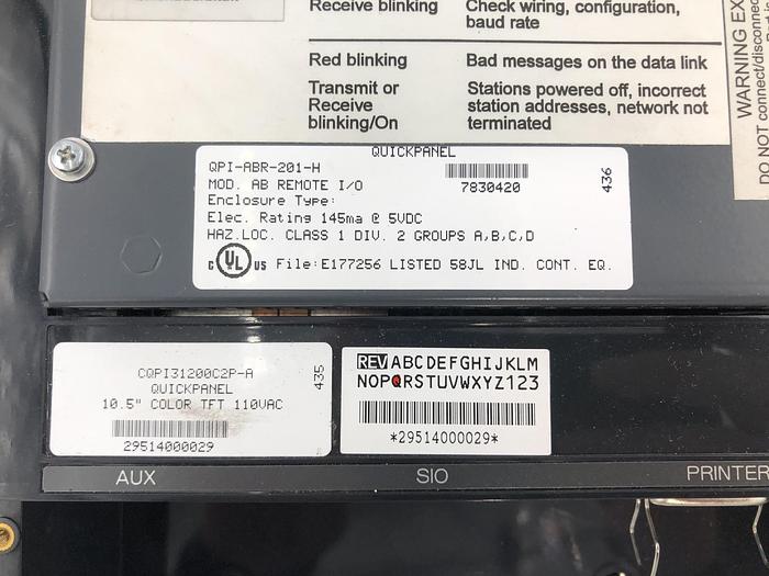 Used TOTAL CONTROL PRODUCTS INC QUICKPANEL AB REMOTE I/O