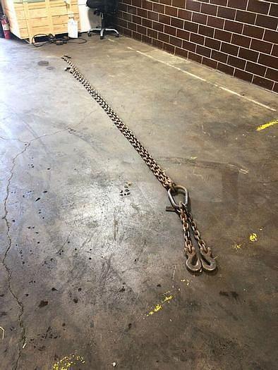 Used 1/2" x 11’Foot WLL 28500 Alloy Grade 80 Double Leg Chain Sling Lowery Bros INC