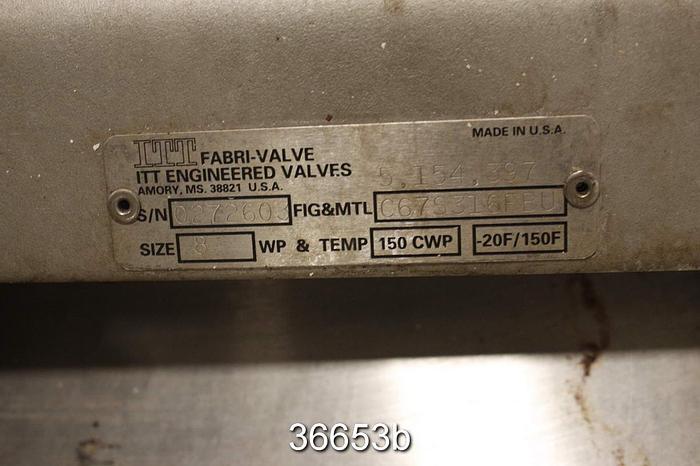 Used Fabri 8" Hand Operated Knife Gate Valve #36653