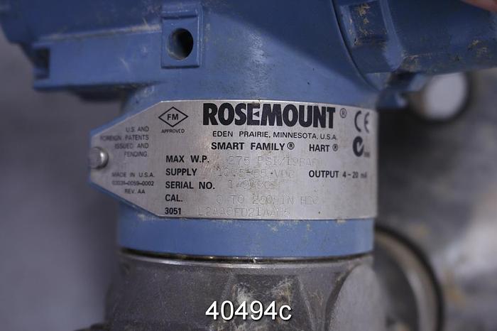 Used Rosemount Liquid Level Transmitter 3051 Series #40494