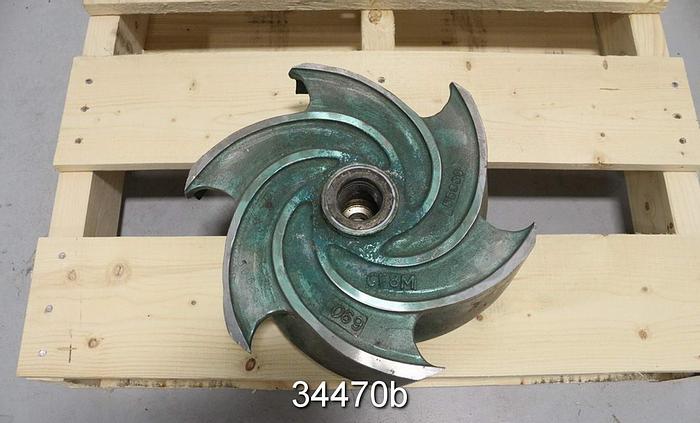 Used Goulds 3196 Impeller, 6x8x13, 6-Vane, 12 Diameter, Pattern 55330 #34470
