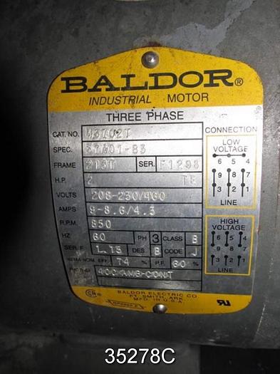 Used Chemineer 2 Hp Agitator with 3 Blade Pitched Mixing Element #35278