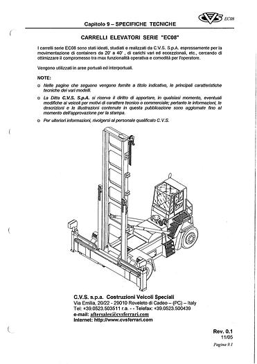 Usato 2002 e 2008 Spreader Empty Container Fork Lift  CVS  EC08.8