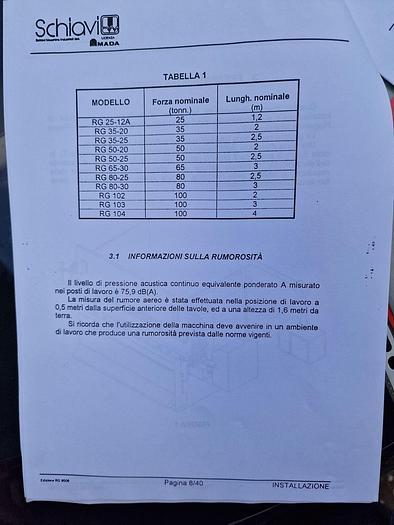 Usato Pressa piegatrice Schiavi RG 80/30