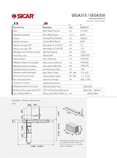 Squadratrice a carro Sicar - Panel Saw Sicar - Surplace
