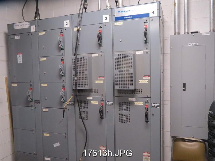 Used Langston  Winder, 18" X 100" Face Drums, 3000 Fpm, 60" Rewind, Independent Drum Drive, 50 Hp, 500V, Dc * Pm 3 * #17613