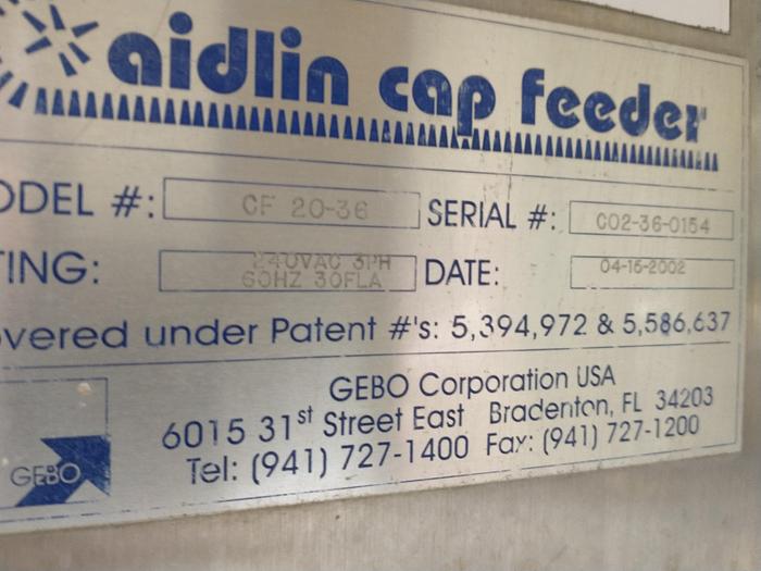 Used Dual Belt Cap Elevator/Sorter