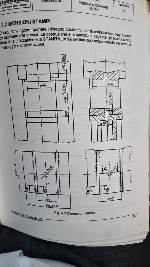Used 2000 StanItalia Barnaul KB8340B,1000T