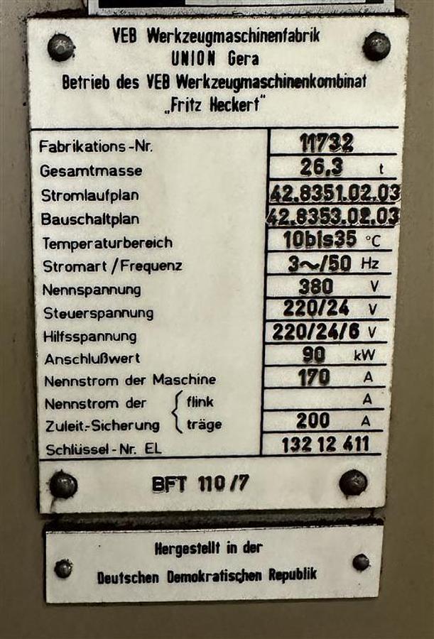 Refurbished 2002 WMW UNION BFT 110/7