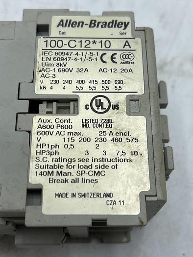 Used AB ALLEN BRADLEY 100-C12*10 