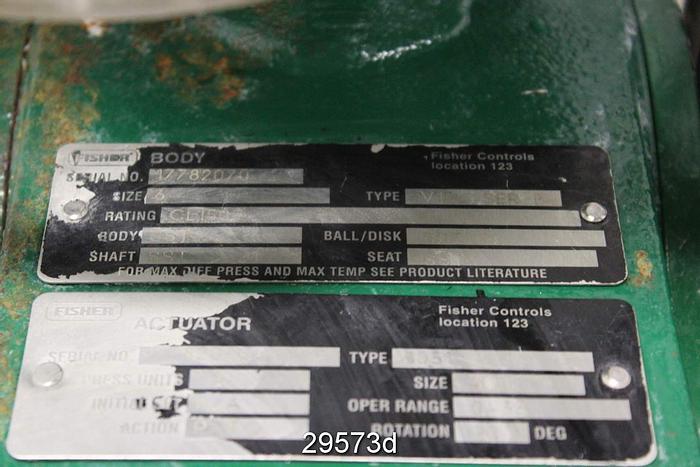 Used Fisher V150 6" V-Ball Control Valve #29573
