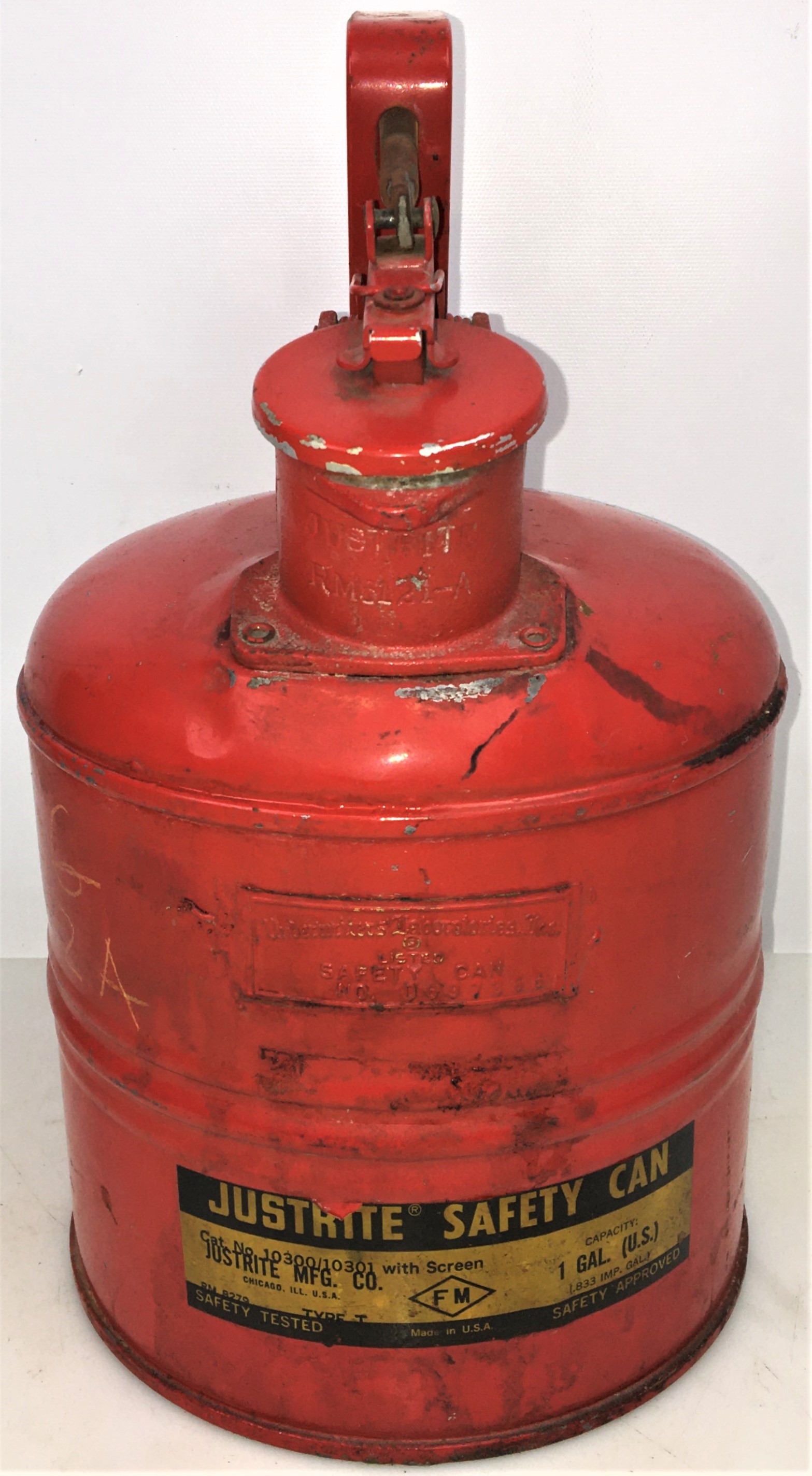Used Justrite 10301 Steel Safety Can for Flammables, Type I - 4L