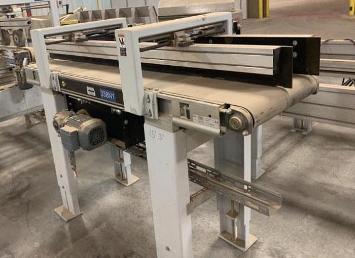 Used 20 INCH x 7 FT BELT CONVEYOR WITH ADJUSTABLE GUIDE SYSTEM