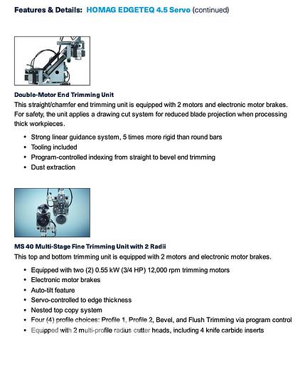 Used 2019 Homag Edgeteq 4.5 Edgebander
