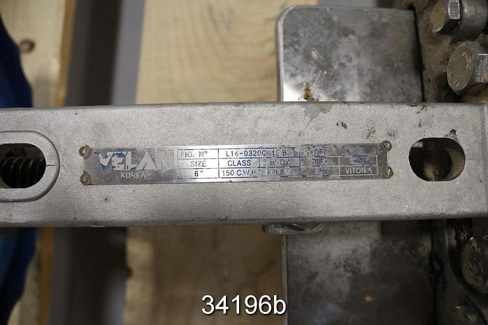 Used Velan 6" Hand Operated Knife Gate Valve #34196
