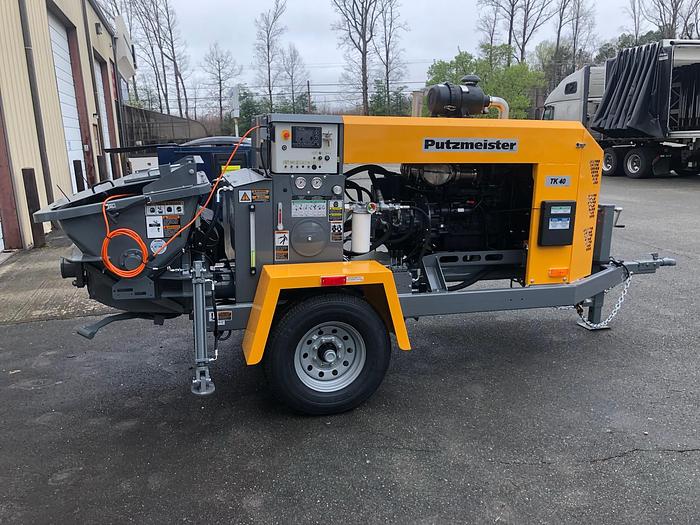 Used 2022 Putzmeister TK 40 Tier 4F Trailer Mounted Pump