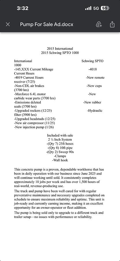 Used 2015 Schwing SPTO 1000 City Pump