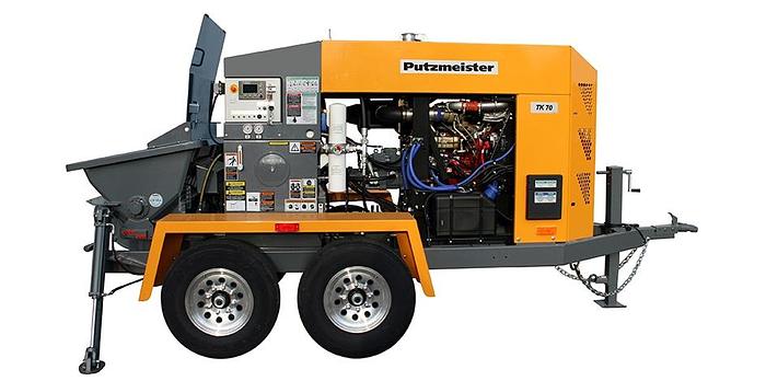 Used 2020 Putzmeister TK70 Tier 4F Trailer Pump