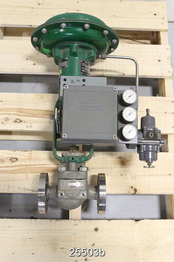 Refurbished Fisher CP Steam Control Valve, 1", Cp Body Style, M35-1 Body, Monel Shaft, Monel Plug, Monel Seat, Class Cl300, Travel 3/4", Type 667 Actuator, Size 30, Action Pdto, 3582 Positioner, Unused Since Rebuild #25503