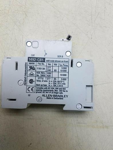 Used Allen Bradley 1492-CB1 G010 1P 1A 277V Ser B Circuit Breaker