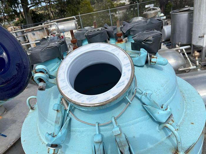 Used Reactor, 100 Gallon, Glass Lined, De Dietrich, 150 PSI, Jacketed, Agitated #S744731